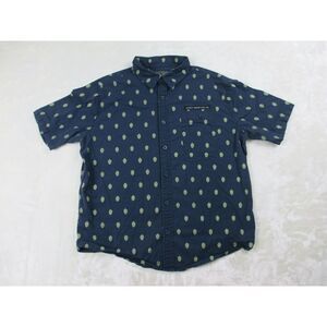 Avery Brewing Co Shirt Mens‎ Medium Blue Button Up Beer Hops Camp Casual